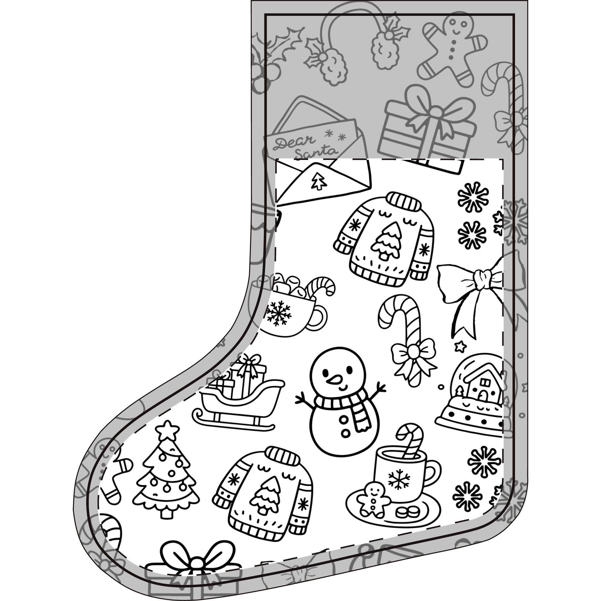 Coloring Christmas Stocking, Personalized Color Your Own Custom Name ...