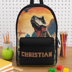 Personalized Dinosaur Backpack | Custom Name Hero Bookbag