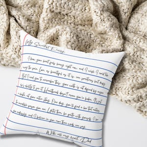 Almohada con carta de dificultades de amor, almohada con carta personalizada, almohada inspiradora "Mi querido", una carta para las rupturas, regalo de causa justa
