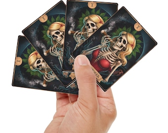 Cartas de póker de Halloween / Baraja de tarot de calaveras y esqueletos "El Fumador"