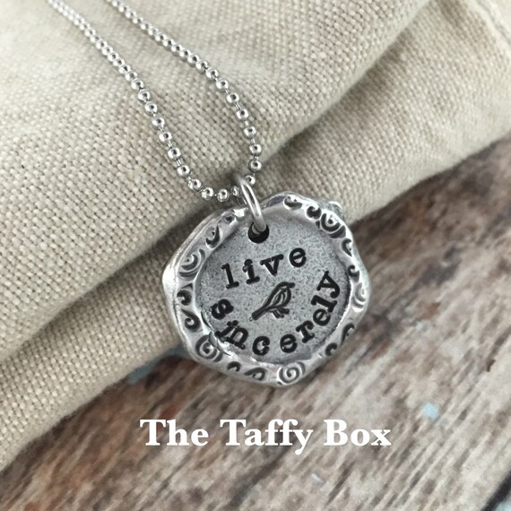 Items similar to Live Sincerely Necklace on Etsy