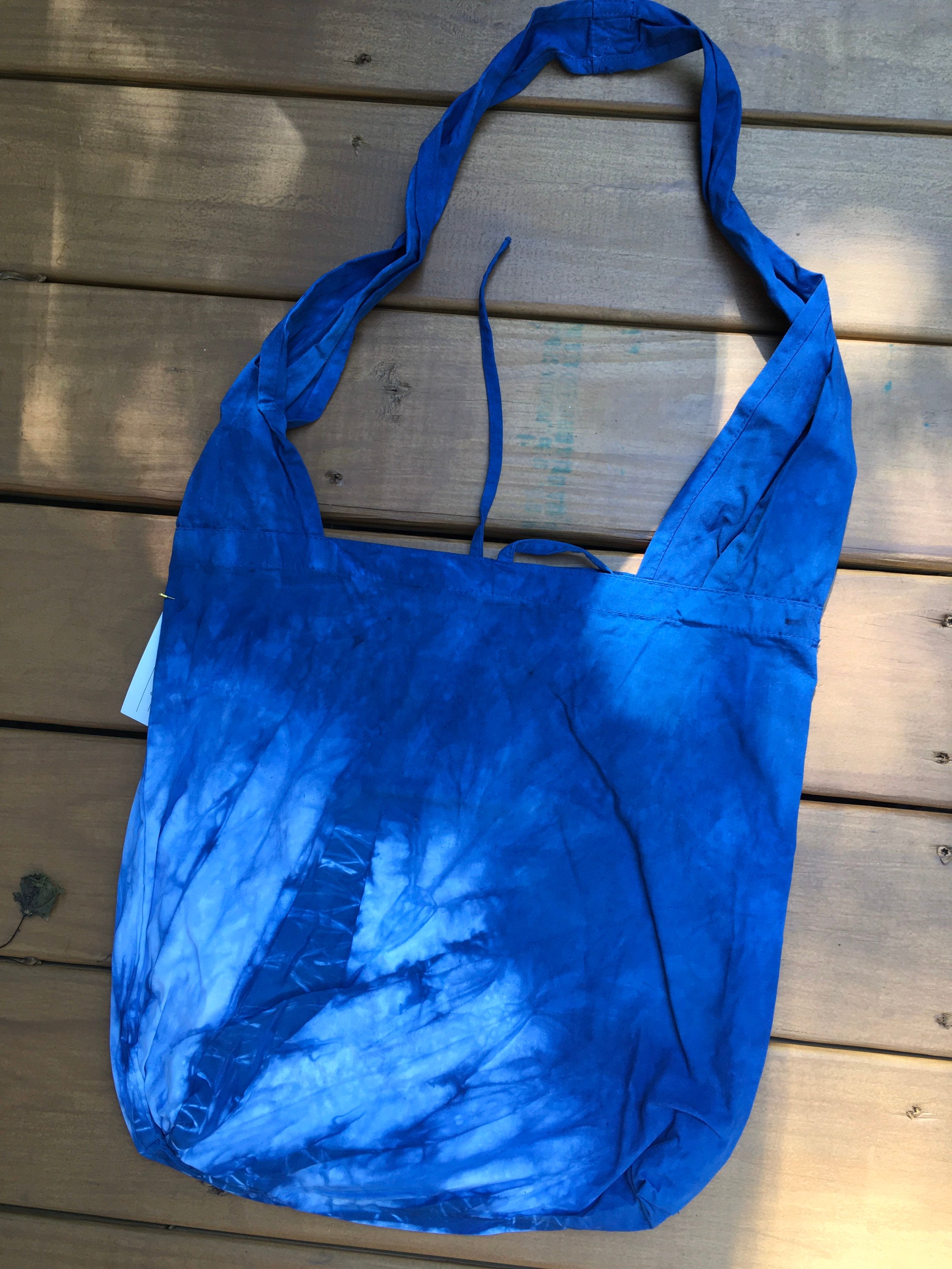 Botanical tie dye bag with bright color Natural colorful dye cotton bag / shoulder bag Bags & Purses Handbags Hobo Bags Gardenia / Caesiplnia / Dioscorea / indigo dye 