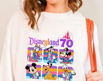 Disneyland 70th Anniversary Shirt, Mickey Minnie 70 Years Of Magic Shirt, Disneyland Happiest Place On Earth Shirt, Family Vacation Trip