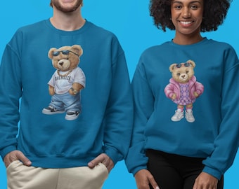 Cute Furry Animal Hoodie Sweatshirt | Teddy Bear Graphic Pullover for Women | Cozy Animal Lover Gift Idea | Fall Soft Aesthetic Outfit