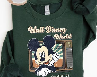 Retro Walt Disneyworld Sweatshirt, Vintage Disneyworld Shirt, Mickey And Friends Shirt, Retro Disney, Disney 2025 Trip, Tv Opens Oct71 Shirt