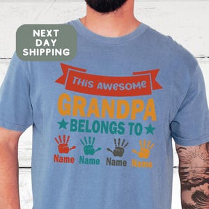 Custom This Awesome Grandpa Belongs To Personalized Shirt, Custom Grandpa Shirt with Kids Names, Papa Shirt With Kids Names Fathers Day Gift