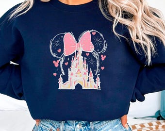 Disney Castle Sweatshirt, Vintage Disney Shirt, Pink Sweatshirt, Mothers Day Sweatshirt, Mothers Day Gift, Disneyland Sweater