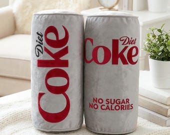 Diet Coke Pillow Plush Red Accent: Velvet Bolster Cushion, Bright Red Hue | Soft Support, Luxury Velvet, 8x17 Inches