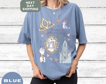 Frozen Inspired Graphic T-Shirt with Elsa Olaf Bruni and Castle Winter Princess Disney Movie Outfit Gift for Fans and Park Trips
