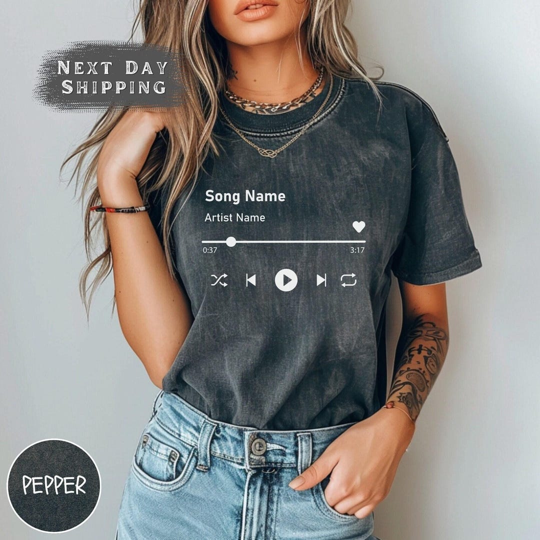 Custom Song Name Comfort Colors Shirt, Custom Artist Name Shirt, Gift For Birthday, Custom