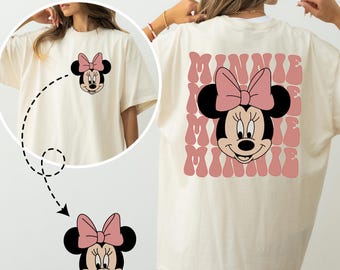 Comfort Colors® Minnie Mouse Mouse Two-Sided Shirt, Disney Minnie T-Shirt, Pink Disney Minnie Shirt, Retro Minnie Mouse Shirt