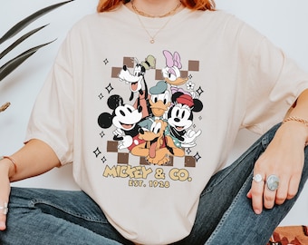 Retro Mickey & Co 1928 Comfort Colors Shirt, Mickey And Friends Shirt, Vintage Disneyland Tee, Disneyworld Shirt, Disney Family Shirt