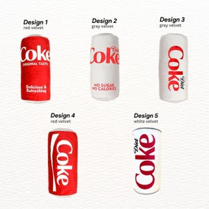 six different designs of Diet Coke cans, each with a distinct color and style.