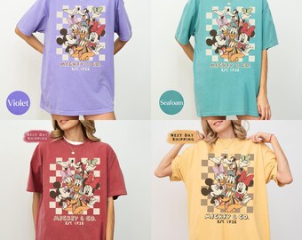 Retro Mickey & Co 1928 Comfort Colors Shirt, Disneyland Tee, Disneyworld Shirt, Mickey And Friends Family Shirt, Disney Gift