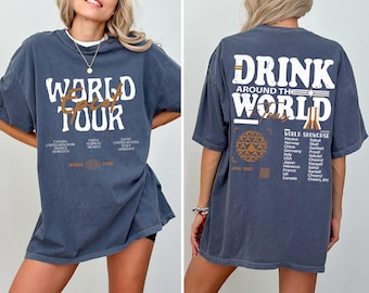 Vintage Disney Epcot World Tour Comfort Colors Shirt,  Disney Group Trip Shirt, Epcot Disneyworld Shirt, , Disneyworld Family Matching Shirt