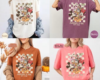 Retro Mickey & Co 1928 Comfort Colors Shirt, Disneyland Tee, Disneyworld Shirt, Mickey And Friends Family Shirt, Disney Gift