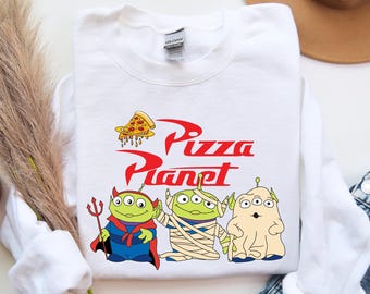 Disney Pizza Planet Sweatshirt, Toy Story Sweater, Toy Story Family Sweaters,Funny Disney Pizza Hoodie,Disney Alien Sweatshirt,Disney Family