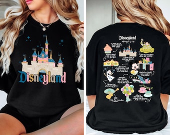 Vakantiesweater met voor- en achterkant Disneyland Things To Do, Disneyland 2025 Trip-hoody, Disneyland Vintage Mickey and Friends-shirt met ronde hals