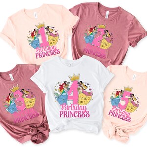 Chemise anniversaire princesse Disney, chemise anniversaire princesse personnalisée, chemise princesse, chemise anniversaire enfant, chemise anniversaire fille, princesse Disney