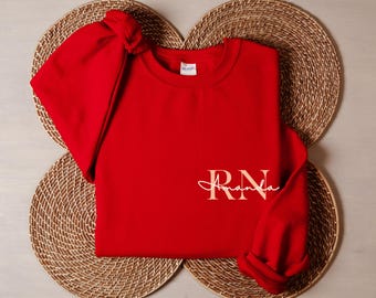 Personalized Registered Nurse Sweatshirt, Custom Name RN Sweater, Nurse Gift, Nurse Tshirt, Nurse Life, Nurse Grad, Gift For Mom
