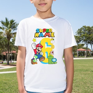 Super Mario Birthday Shirt, Custom Mario Shirt, Super Mario Family Birthday Party Shirt, Super Mario Kids Shirt