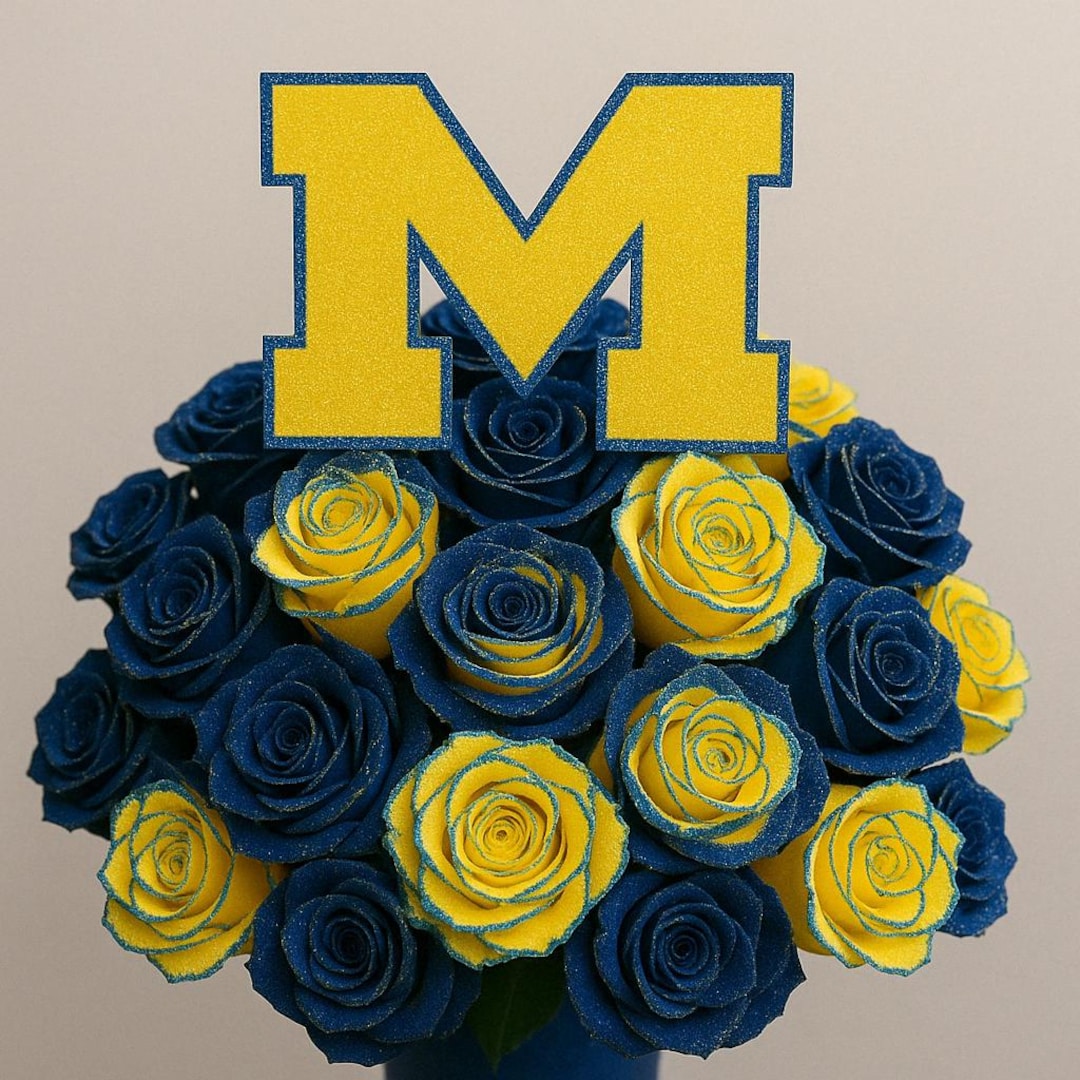 Custom Graduation Rose Bouquet: School Colors & Logo Centerpiece - Etsy