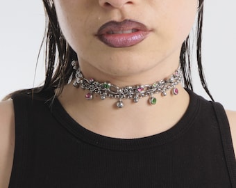 Collier à chaine, ras du cou, choker, piercing,  fait main, acier chirurgical,  homme, femme, punk, underground, y2k, grunge, techno