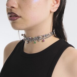 Collier à chaine, ras du cou, choker, piercing, fait main, acier chirurgical, homme, femme, punk, underground, y2k, grunge, techno image 2