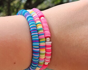 Cake vibes clay bead bracelet, cute for tweens and teens!