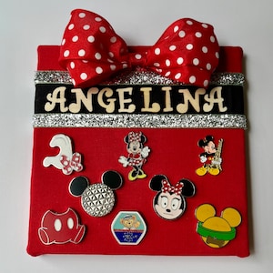 Minnie Mouse Pin Board; Minnie Mouse Fabric Cork Board, Disney Pin Trading Board, Pin Display, Cute Corkboard, Pin Display Board