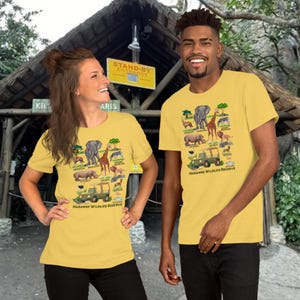 Safari Adventure T-Shirt, Disney’s Animal Kingdom, Kilimanjaro Safari Shirt, Harambe Wildlife Reserve, Elephant Lion Giraffe Rhino Labeled