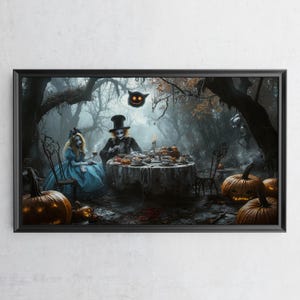 Samsung Frame, Styl Vintage, Szalone Przyjęcie Herbaciane, Malarstwo Olejne, Halloween, Alicja w Krainie Czarów, Sztuka Telewizyjna Ramki, Pobieranie Cyfrowe