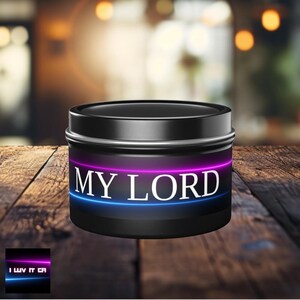 My Lord Coconut Soy Wax Tin Candle | Home Fragrance | Aromatherapy | Self-Care | Scented Black Tin Candle | 4 oz or 8 oz | Religious Gifts