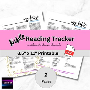 Bible Reading Tracker | Books of the Bible | Personal Planner | Reading Log | Habit Tracker | Personal Development | Self Improvement