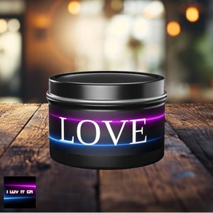 Love Coconut Soy Wax Tin Candle | Home Fragrance | Aromatherapy | Self-Care | Scented Black Tin Candle | 4 oz or 8 oz | Religious Gifts