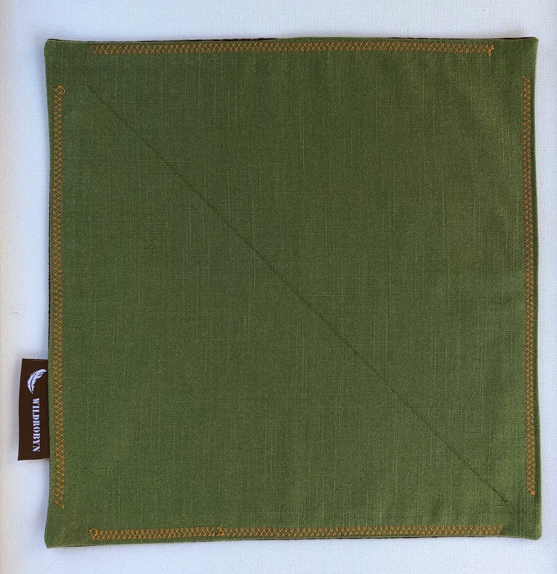 EDC Handkerchief Hank Handmade ~ Brown Tree Wood Grain 12 x 12 Stocking stuffer Prepper