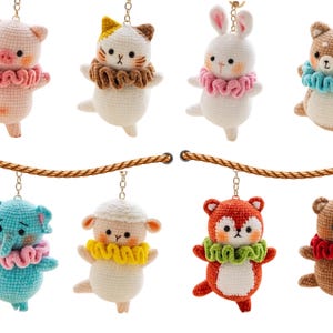 ミニあみぐるみ動物のかぎ針編みパターン：9in1ファミリー（英語PDF