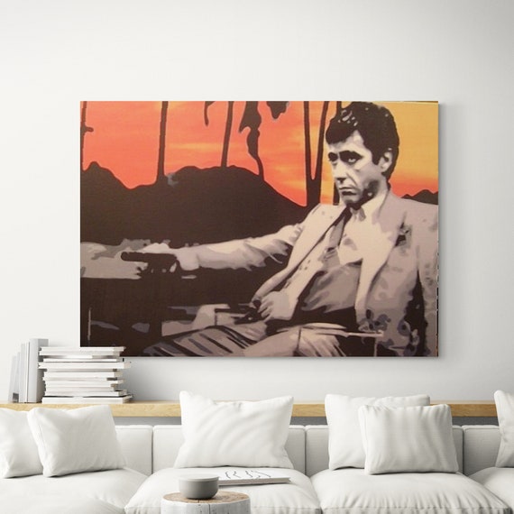 Scarface Canvas Art Gangster Pop Art Painting Wall Art Home | Etsy