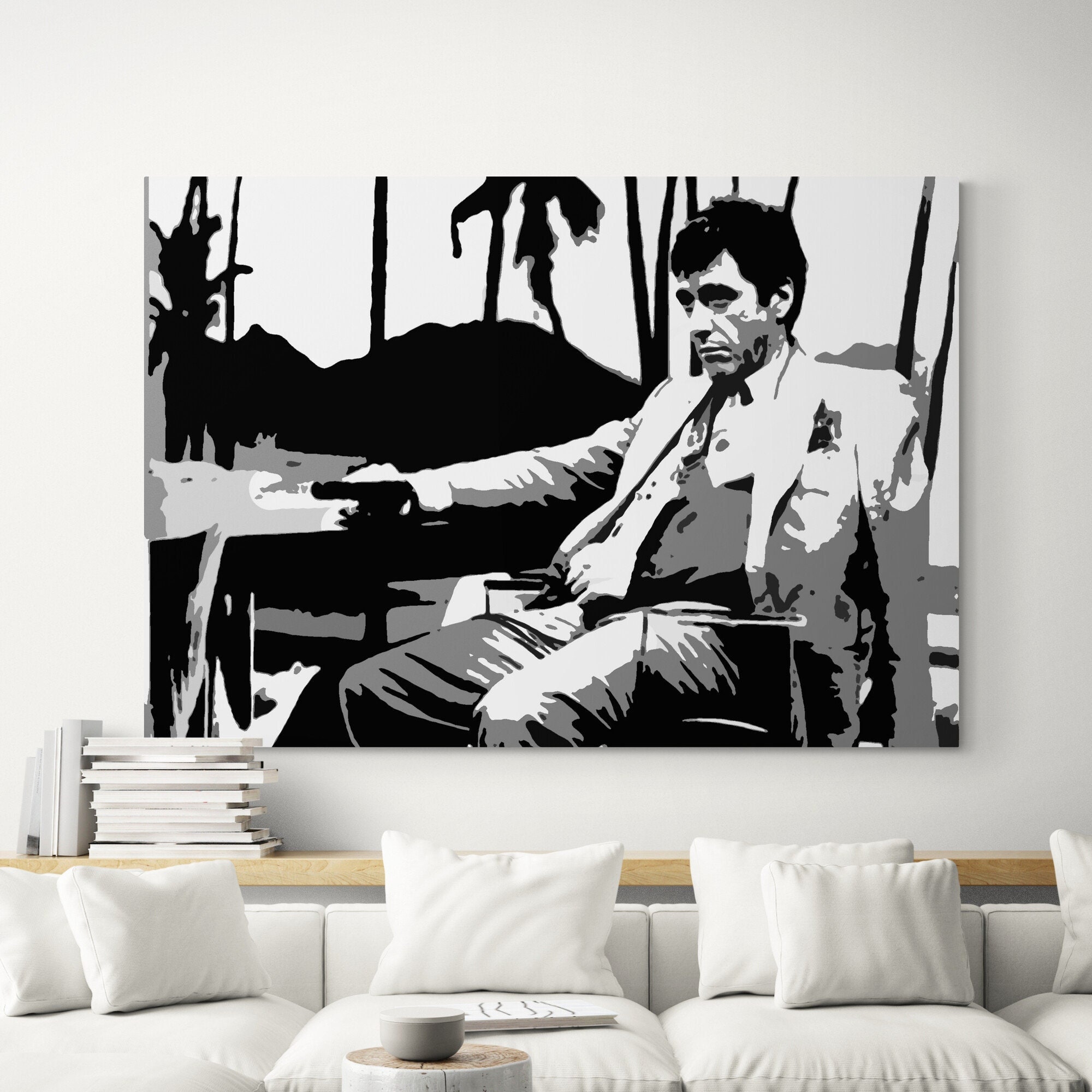 Scarface Canvas Art Gangster Pop Art Painting Wall Art Home - Etsy