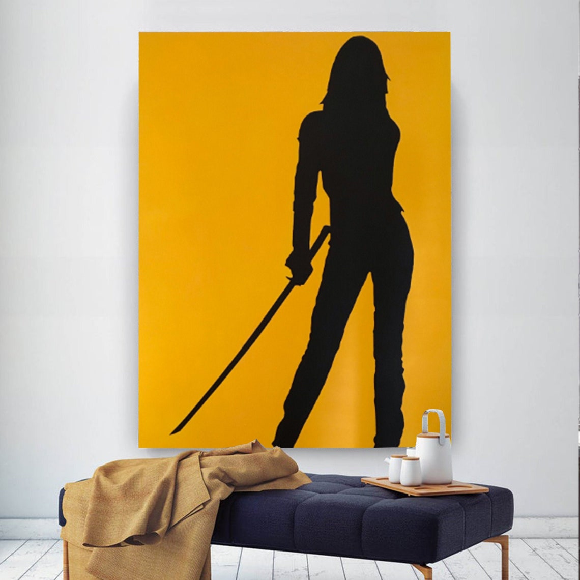 Large Kill Bill Canvas Art Movie Pop Art Painting Wall Art Etsy
