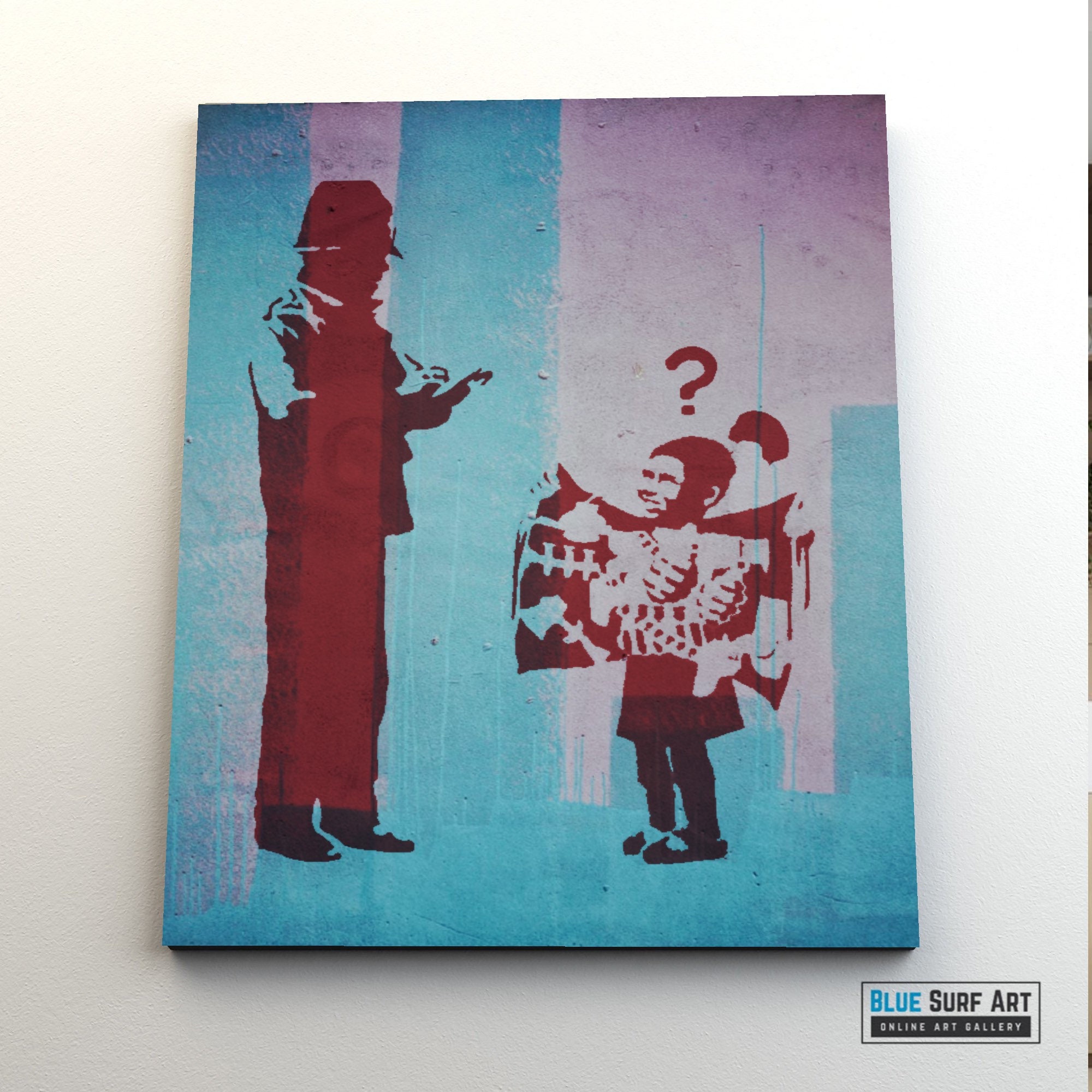 Banksy Wall Art Banksy Policeman Checking with a Girl Street Etsy