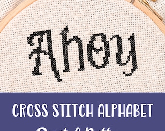 Kreuzstich Alphabet Muster, Alphabet Buchstaben für gezähltes Kreuzstich Design