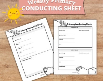 Printable Primary Conducting Sheet for Sunday Singing Time | Simple Black and White PDF | LDS Sharing Time