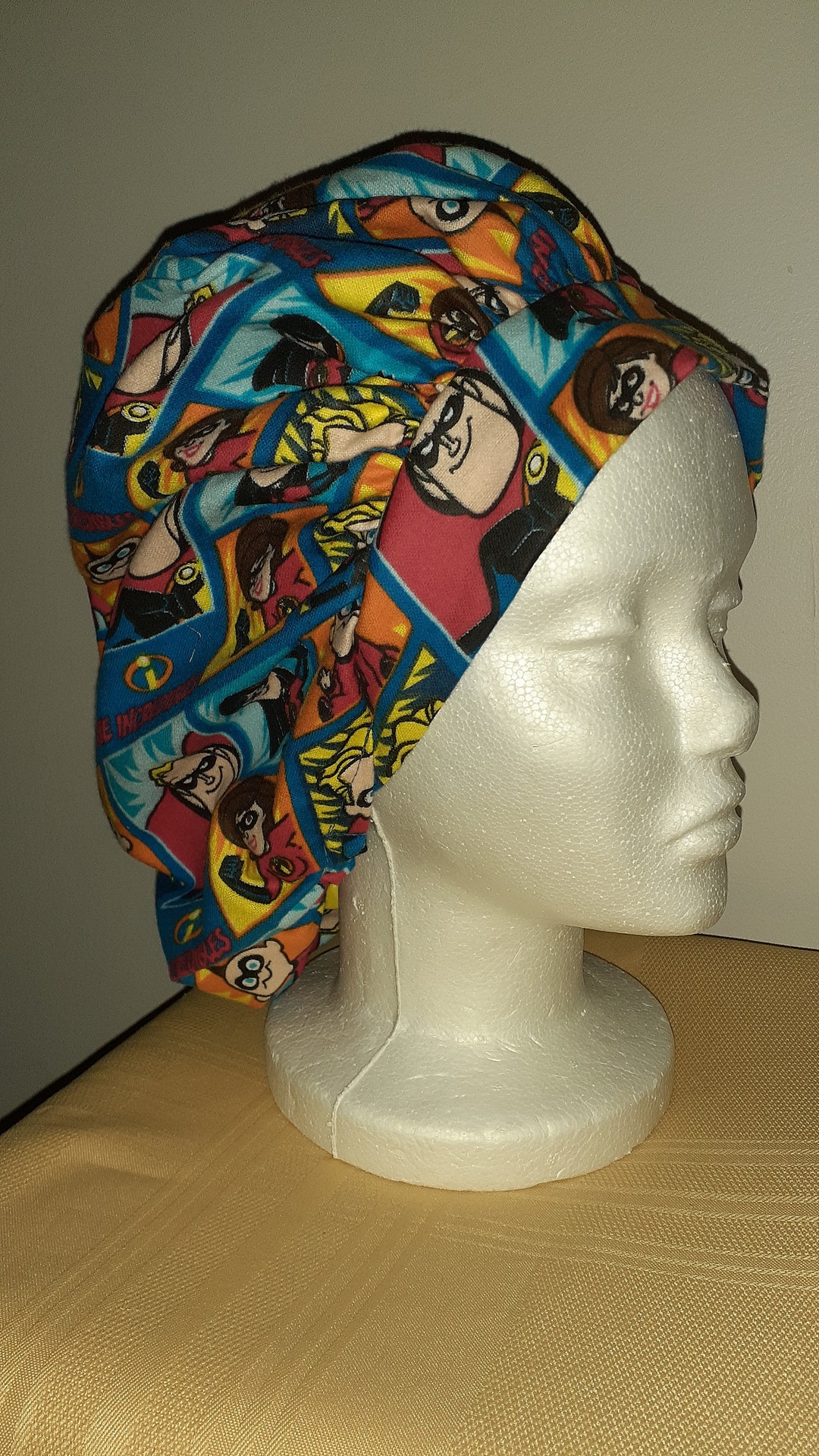 The Incredibles Allover Flannel Medical Bouffant Scrub Hat Etsy