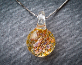 Amber-Purple Frit Pendants Hand Sculpted by Jenn Goodale