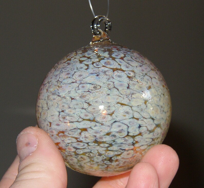 Small Butterscotch Glass Ornament Hand Blown by Jenn Goodale image 3