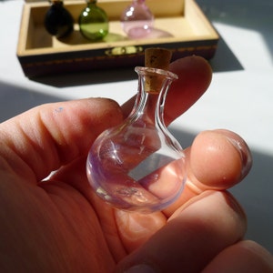 Small Silver Fumed Clear Glass Bottle Hand Blown by Jenn Goodale