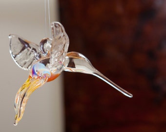 Hanging Glass Hummingbird Hand Sculpted by Jenn Goodale