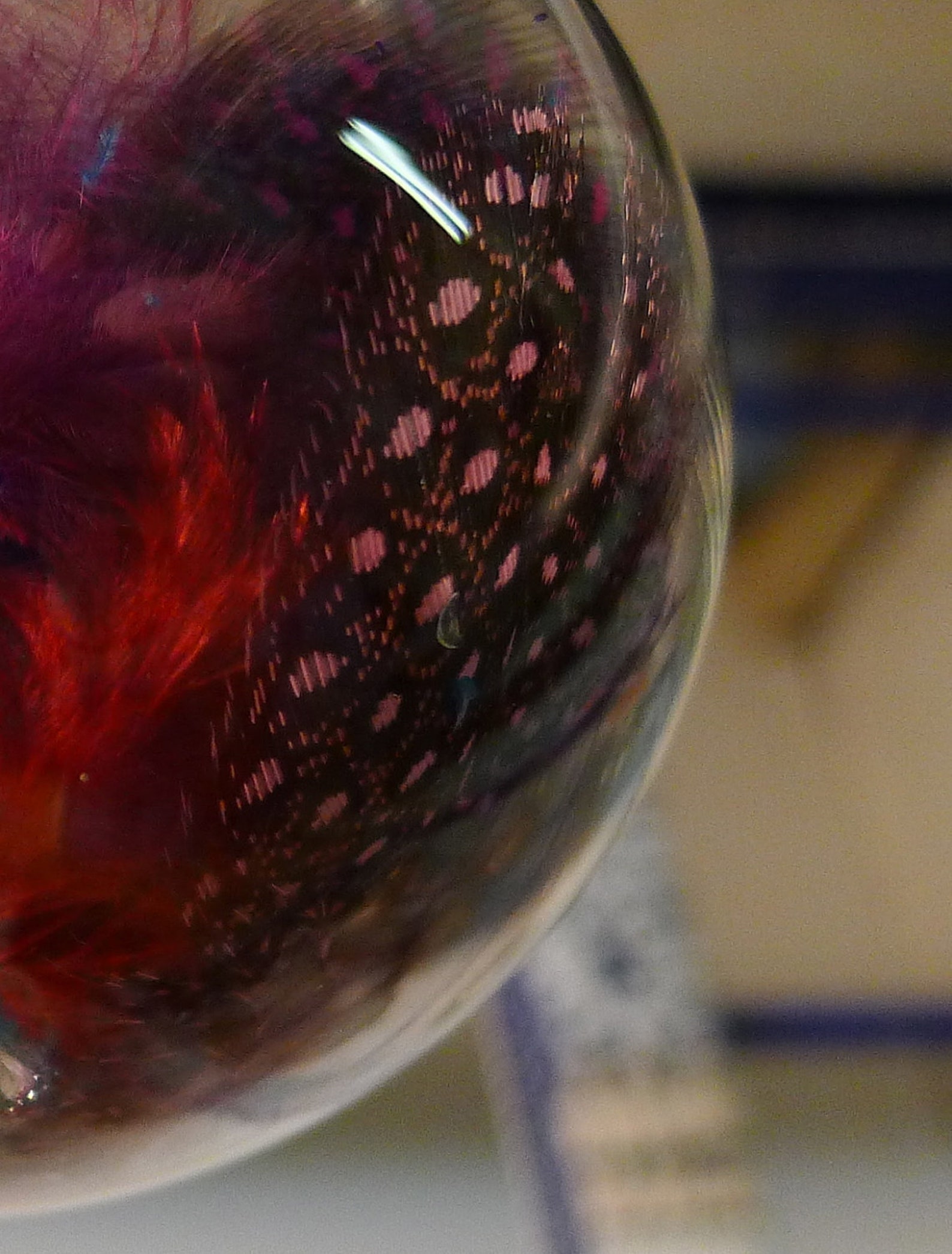 Clear Glass Ornament With Feathers Hand Blown and Sculpted Etsy