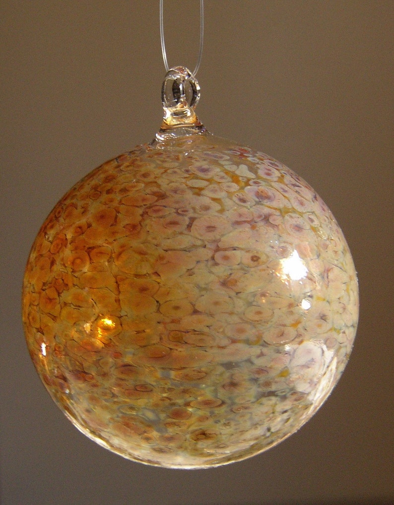 Small Butterscotch Glass Ornament Hand Blown by Jenn Goodale image 1